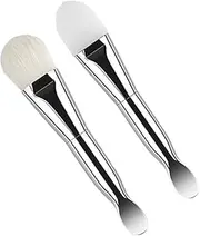 LALADEFIEE Dual-ended Silicone Mask Brush Cleaning Brush Soft Bristle Facial Mask Applicator for Diy Beauty