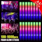 100-1000PCS Foam Glow Sticks Bulk LED Flashing Light Stick Wedding Concert Party