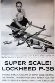 P-38 SUPER-SCALE PLANS + CONSTRUCTION ARTICLE to Build a 52" UC Model Airplane