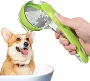 Pet Bath Brush, Washing Brush With Soap Dispenser, Silicone Bath Brush With Long Handle, Gentle Deshedder Massager Tool Portable Scrub Puppy Cleaning Bathtub Washing