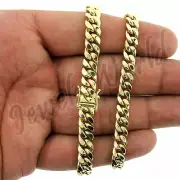 Real 10K Yellow Gold Men's 7MM Miami Cuban Link Chain Bracelet With Box Lock