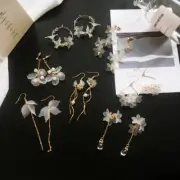 Women Earrings Long Hanging Flower Crystal Handmade Bohemia Boho Jewelry Gift