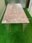60" x 36" Rose Quartz Stones Dining Table Top Handmade Work Home Furniture