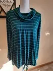 Lane Bryant NWT Womens Size 18/20 Teal Green Jersey Knit Cowl Neck Top 2X