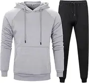 [Generic] Men's Tracksuit Sweatsuit Jogging Suits Hooded Drawstring 2 Piece Sports & Outdoor Daily Sports Basic Casual Big and Tall Fall Spring