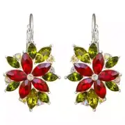KIRKS FOLLY POINSETTIA PASSION LEVER BACK EARRINGS IN SILVER TONE