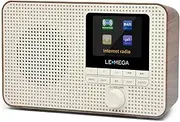 LEMEGA IR1 Portable Internet Radio WIFI,DAB/DAB+/FM Digital Radio,Bluetooth,Dual Alarms Clock,Sleep Snooze Timer,60 Presets,Headphone-Output,Colour Display,Batteries Portable or Mains Powered - Walnut
