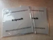 Set of 2 Klipsch Square White Speaker Grill Covers 9.5"x9.5" with Logo