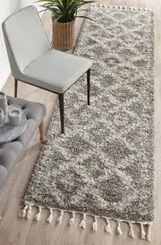 Rug Culture Grey & Bone Ivory Bohemian Modern Shag Rug