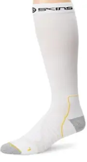 Skins Men's Essentials White/Yellow Compression Sock, Small