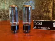 2 X Electro Harmonix 5U4GB / 5U4 rectifier tube, Brand New Pair