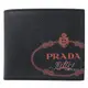 【全新現貨 補12個】茱麗葉精品 PRADA 2MO513 徽章印花 雙色八卡短夾.深藍/橘現金價$10,800