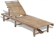 Sun Lounger, Outdoor Sun Lounge Patio Chaise Lounge Reclining Chair Recliner Chair Sun Lounger Bamboo