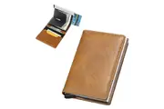 Slim Wallet with Money Clip RFID Blocking PU Leather Slots Credit Card Holder for Men-Yellow