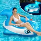 Solar-Powered Whale Inflatable Pool Float Chair with Light & Cup Holder - Adult