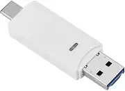 Memory Card Reader Multiport OTG for Memory Small Storage Card, TypeC + Micro USB + USB Interface, for TypeC Devices, Compatible with Windows/Mac/OS, Plug and Play Mobile Phone/Computer (White)