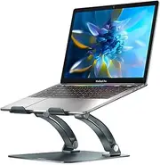 Nulaxy Adjustable Multi-Angle Aluminum Laptop Stand for MacBook Pro/Air, Apple Laptop Stand, 11-17" Notebook and Tablet, Desk Notebook Support with Anti-Slip Silicone Pad-Grey