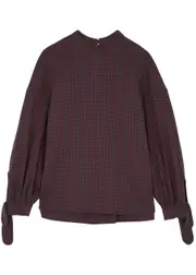 Ymc Rush Gingham Seersucker top - Burgundy - S (UK8-10 / S) S (UK8-10 / S)