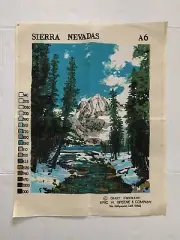 Vtg Needlepoint Canvas Tapestry Sierra Nevadas California A6 Vtg Eric Greene