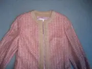 Escada Pink & Beige Round Neck Fully Lined Jacket Size 12/14, new with tags
