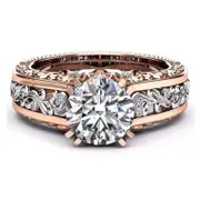 Engagement/Wedding Ring Sets Rings Women Rose Gold Tile Topaz Wedding Engagement Floral