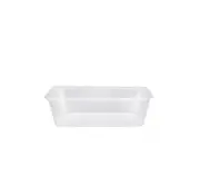 100 X Rectangular Containers 650Ml Clear With Lids Salad Fruit Food Container