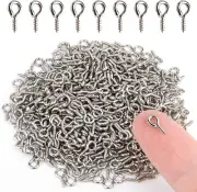 500PCS 4 X 8Mm Mini Screw Eye Pins Jewelry Making, Eyelets Threaded Clasps Hooks