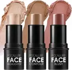 FOCALLURE 3 Pcs Cream Contour Sticks,Shades with Highlighter & Bronzer & Blus...