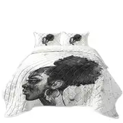Gorgeous Black Girl Art Drawing Coverlet