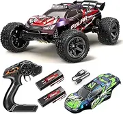 All Terrain 1:8 Scale High Speed Off Road Fast RC Cars for Adult Boys, 45KM/H Racing Truck with Extra Vehicle Shell, 2.4Ghz Remote Control, LED Lights, 2 Rechargeable 2600mAh Batteries, Birthday Gifts