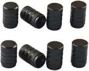 HARY 8Pcs Dust Caps for Car Tyres Black Car Tyre Valve Caps Aluminium Alloy Tyre Dust Caps with Washers Fit Motorcycles Cars Bikes E-Scooters