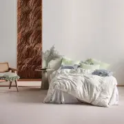 Linen House Benedita Mint Super King Size Duvet Doona Quilt Cover Set