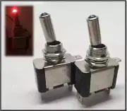 PactradeMarine 2pcs Automotive Car Red Dot LED Toggle Switch Control SPST On/Off