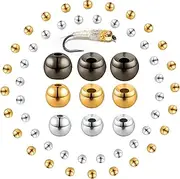 Skylety 120 Pieces Fly Tying Beads with a Plastic Box Tungsten Beads Round Ball Beads Head Ball Fly Tying Materials