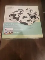 Homedics FM-4CWB Foot Massaging Plush WARM Cow Print Pillow New! Sealed!