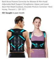 Qenose Posture Corrector & Back Brace For Women & Men Knob Adjustable Size XL