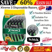 Schick Mens Razors Shavers 14pk Sensitive Xtreme 3 Close Shave Shaving Kit MEW