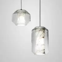在飛比找樂天市場購物網優惠-Stone 天然石玻璃吊燈 單頭吊燈 E27 110-220
