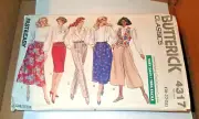 BUTTERICK PATTERN 4317 ~ MISSES SKIRT PANTS CULOTTES ~ SIZES 18 - 20 - 22 *UNCUT