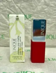 Clinique Pop Matte Lip Colour and Primer 06 Rose Pop Lipstick Fullsize .13oz