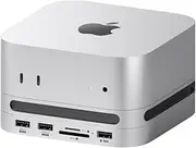 Hagibis Mac Mini M4 Hub with M.2 SSD Enclosure & Dustproof Stand, USB-C Docking Station with M.2 NVMe SSD Case, 4K@60Hz HDMI, SD4.0, Micro SD 4.0, 10Gbps USB3.2 for Mac Mini M4 Pro (MC65H+MC65Z)