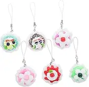 Mobestech 6pcs Realistic Artificial Cake Decor Miniature Cupcake Props for Home Decoration Craft Photography and Creative Accessories Imitation Cake Keychain Hangings
