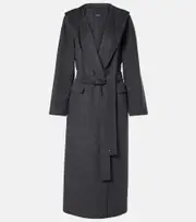['S Max Mara] 'S Max Mara Cassia wool wrap coat UK 8 grey