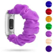 StrapsCo Fuzzy Elastic Scrunchie Watch Band Strap for Fitbit Charge 4 & Charge 3