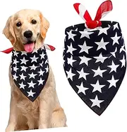 GANAZONO Multifunctional Dog Collar Scarf Triangle Bib Bright American Flag Pet Accessories for Dogs Puppies