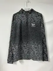 NWT PETER MILLAR Mens M Perth Camouflage Performance Quarter Zip Black Pullover