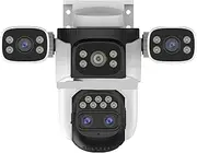 20MP Four Screens WiFi Security Camera Outdoor 10X Optical Zoom Four Lens Human Auto Tracking Waterproof CCTV Cameras(U/K,10K 10xZoom Add 128G)