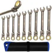 Prostormer 9-Piece Metric Flex-Head Ratchet Wrench Set, Cr-V Constructed with...