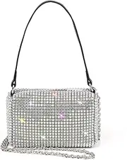 [Valleycomfy] Bling Bling Crystals Evening Clutch Bag for Women Girls Sparkling Crossbody Bag Wedding Prom Party Club Purses Handbags