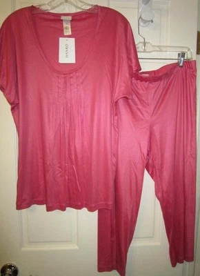 HANRO ~ Easy Lover Short Sleeve Pajama Capture Rose Micro Modal 7026 Sz M NEW